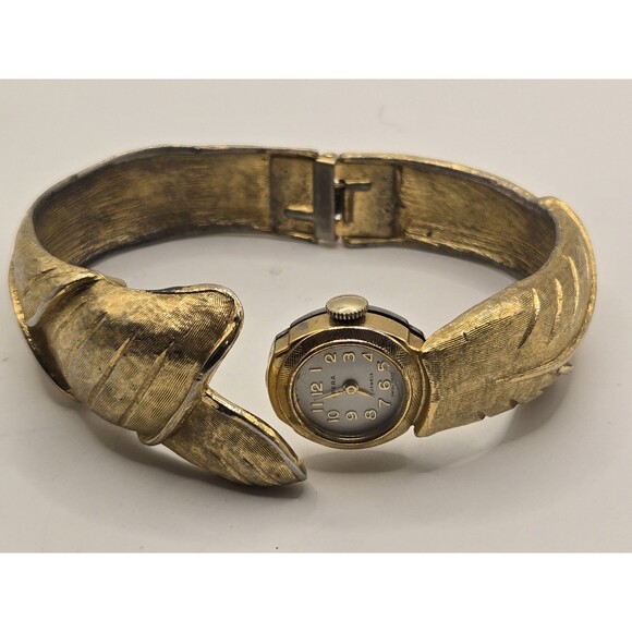 Vintage Swiss SPERA Mechanical Gold Tone "Hidden Watch Face" Bracelet. Running - Picture 4 of 12